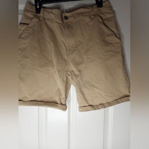 Flylow Gear 36 Khaki Beige Pockets Zipper Cotton Blend Casual Men's Shorts